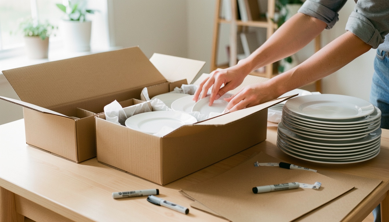 Carton pour assiettes de déménagement sans casse
